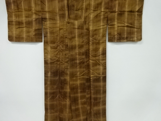 格子模様織り出し雨コート